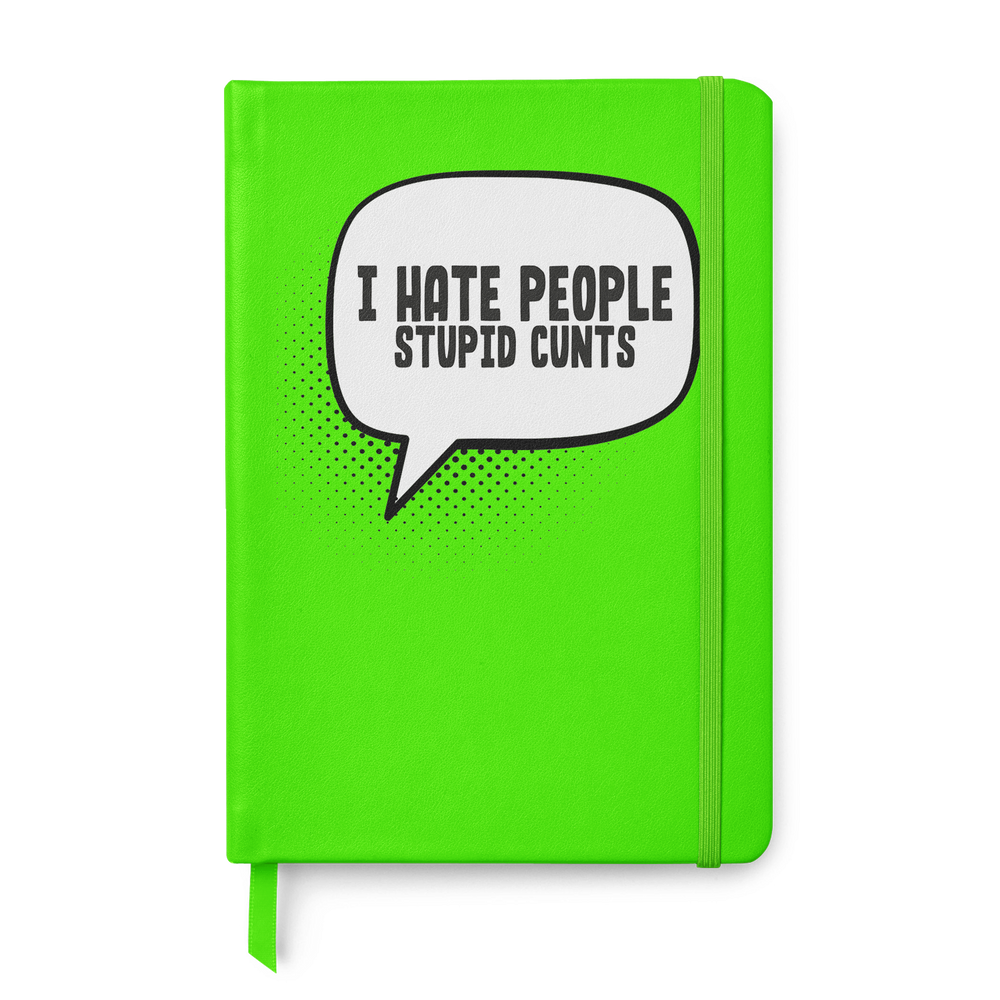 Hate People Speech Bubble Leather Style Notebook #1 image